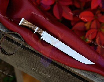 Handmade D2 Steel Machete Knife | Engraved Blade, Rosewood Handle