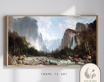 Frame TV Art | River cutting through the mountains in Yosemite