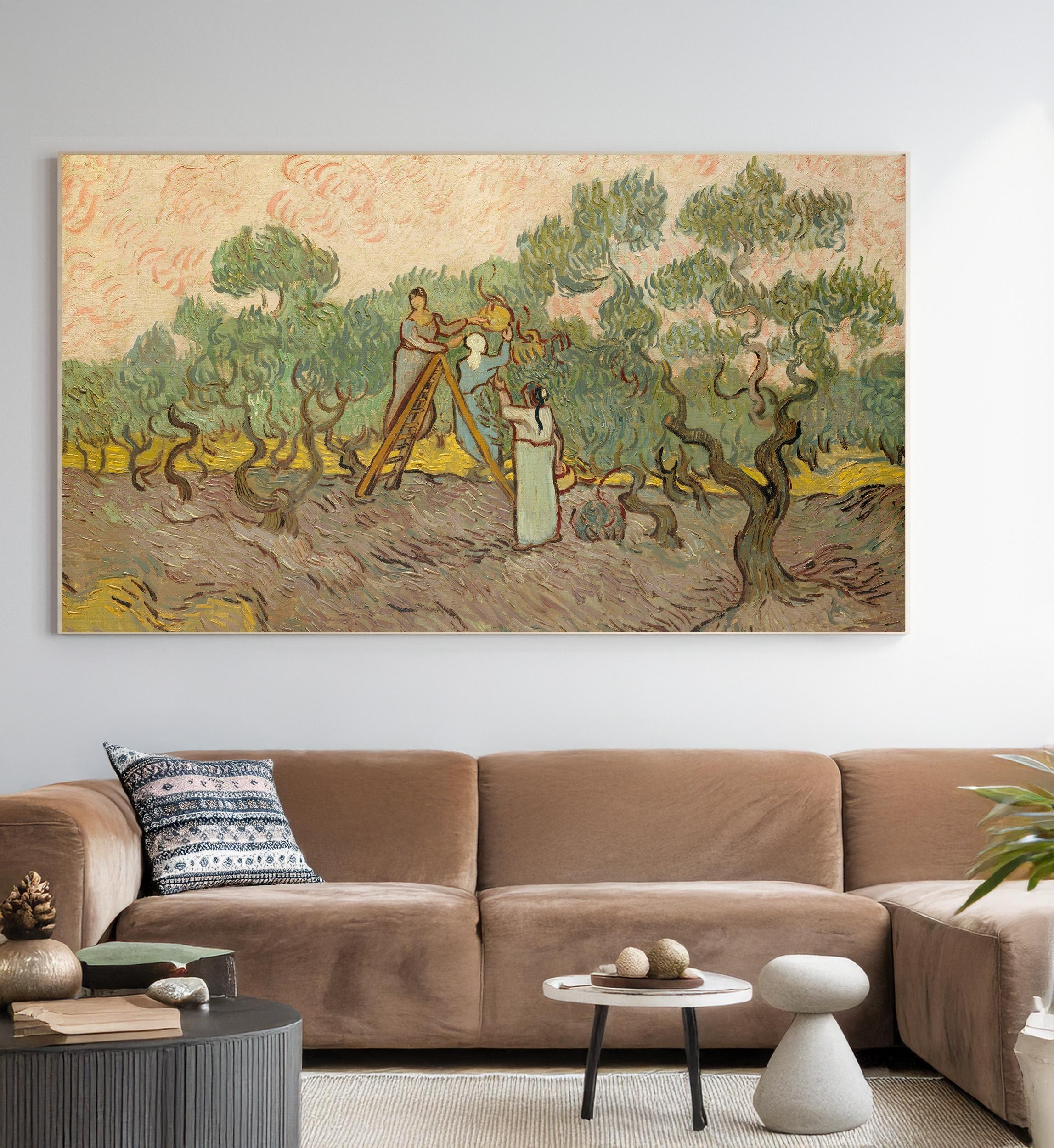 Frame TV Art | Van Gogh women picking olive trees vintage landscape