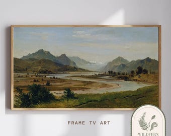 Frame TV Art | River cutting through the mountains