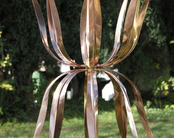 Stanwood Wind Sculpture: Kinetic Copper Dual Spinner - Dancing Octopus