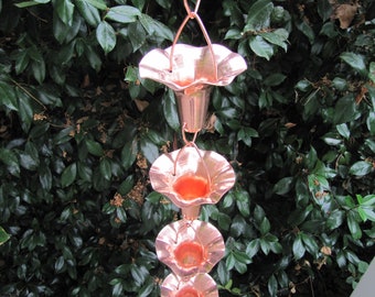 Stanwood Rain Chain - Copper Rain Chain Morning Glory Flower - 8-ft