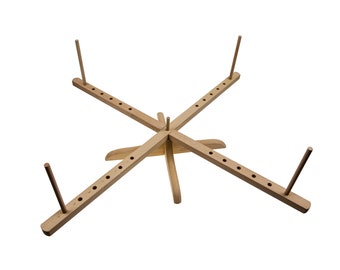 Tabletop Amish Style Wooden Yarn Swift Winder, Compact and Portable