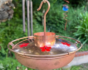 Stanwood Wind Sculpture -Pure Copper Hummingbird Feeder