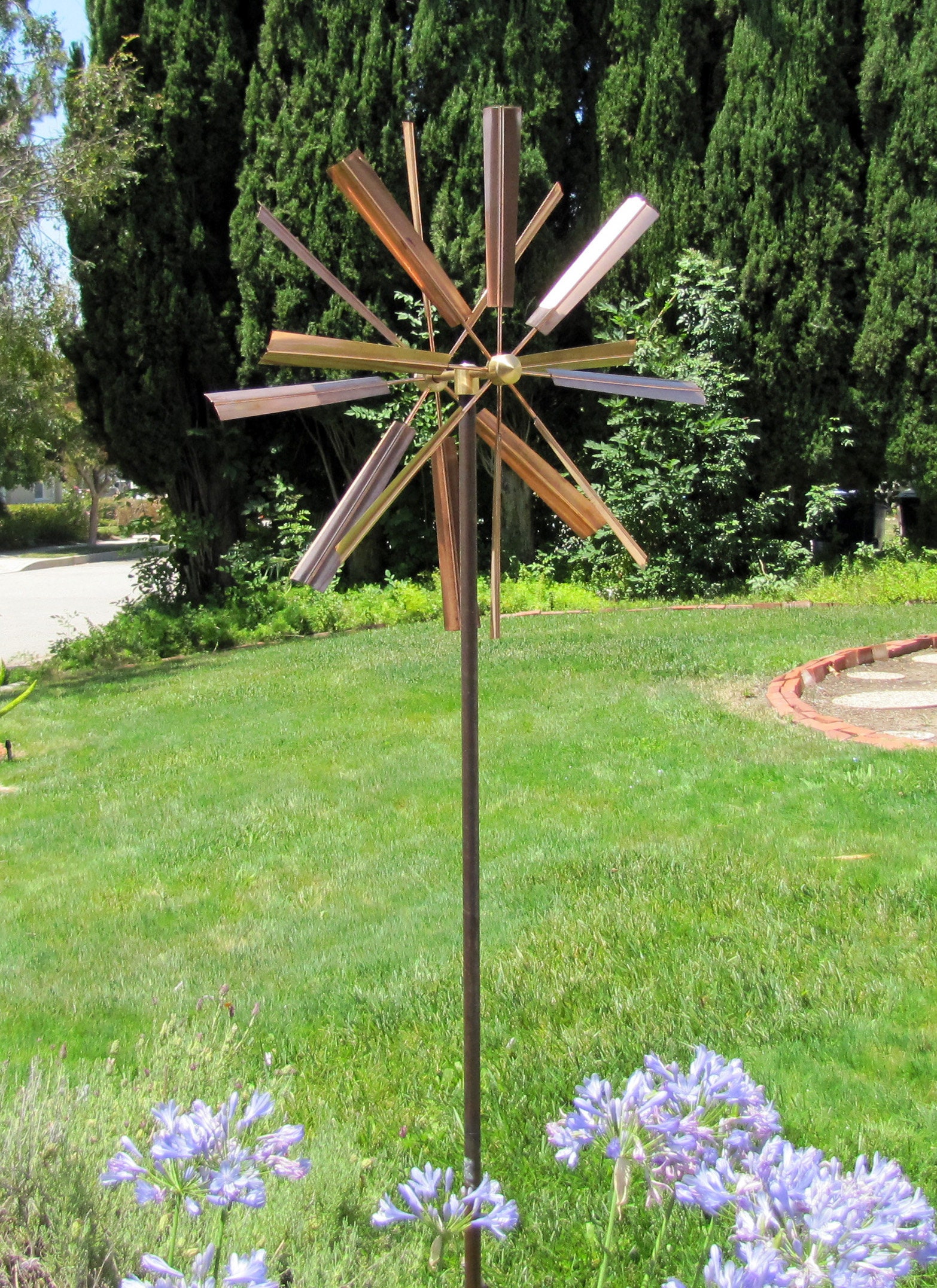 Stanwood Wind Sculpture Copper Dual Spinner Double Etsy