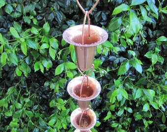 Stanwood Rain Chain - Copper Rain Chain Funnel/Cup Shape 8-ft