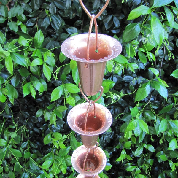 Stanwood Rain Chain - Copper Rain Chain Funnel/Cup Shape 8-ft