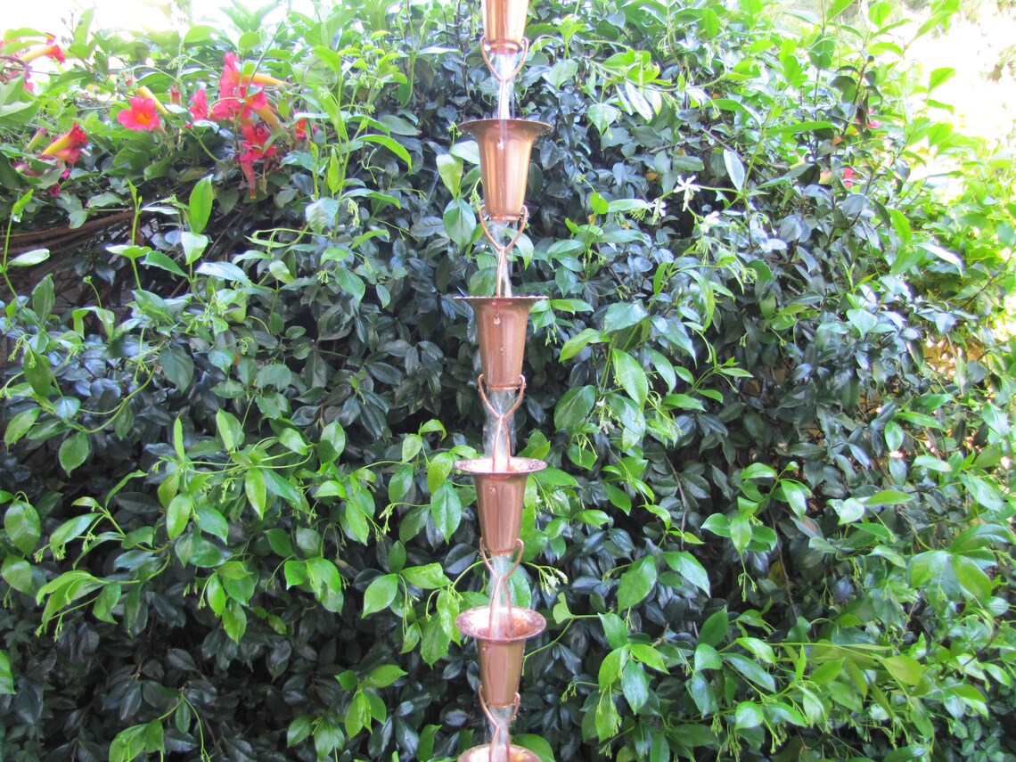 Stanwood Rain Chain Copper Rain Chain Funnel/Cup Shape 8ft Etsy