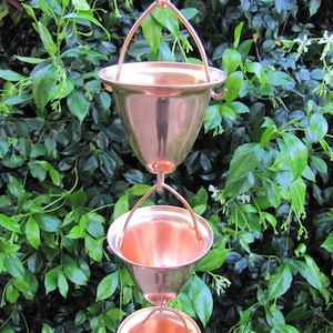 Copper Rain Chain Large Cup/Bell 8-ft