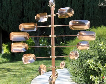 Stanwood Wind Sculpture: Kinetic Copper Spinner - Lucky 8 Twirler