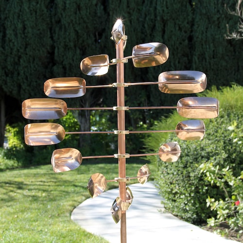 Stanwood Wind Sculpture Copper Dual Helix Spinner Etsy