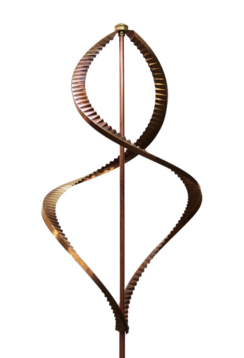 Stanwood Wind Sculpture Copper Dual Helix Spinner Etsy