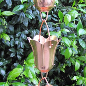 Copper Rain Chain Tulip Flower Blossom 8-ft