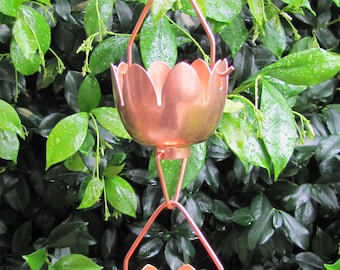 Copper Rain Chain Lotus Lily Flower 8-ft