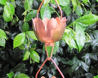 Stanwood Rain Chain - Copper Rain Chain Lotus Lily Flower 8-ft