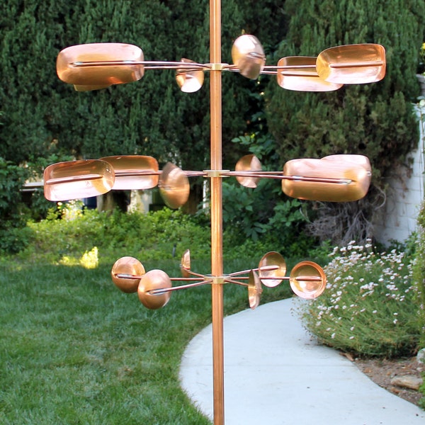 Stanwood Wind Sculpture: Kinetic Copper Spinner - Quaking Aspen