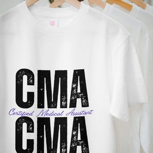 Certified medical assistant png shirt design | cma nurse sublimation file | healthcare svg digital download for printing