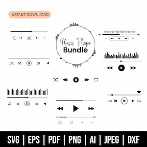 Music Player Svg Bundle, Audio Control Button Svg, Music Player Png, Acrilic Song art, Song Album Design, Plaque Svg, Sublimation, Digital