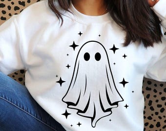 Cute Ghost SVG, Halloween T-shirt Design (Digital Download)