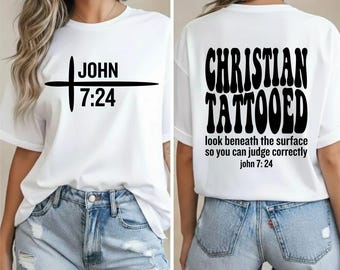 Christian Getatoeëerde John 7:24 SVG-png (digitale download)