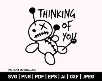 Thinking Of You Voodoo Doll SVG, Funny Love Design (Digital Download)