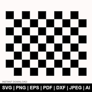 Può includere: Motivo a scacchi bianco e nero. Questo design è perfetto per creare una varietà di progetti, come sfondi, motivi e altro ancora.