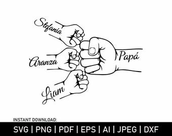 Fist Bump Family SVG, Father's Day Design (Digital Download)