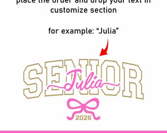 Benutzerdefinierte Senior 2026 SVG, Coquette Bow Design (Digitaler Download)