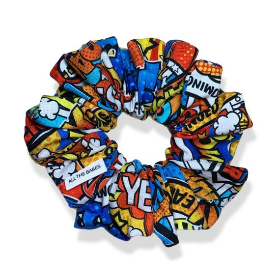 Hair Scrunchies, Extra Fluffy, Made of 100% Cotton. Super Hero Hair Accessory, super comfortable to wear.