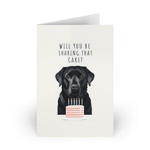 Funny Dog Birthday Greeting Cards, Cute Labrador Card for Animal Lovers, Pet Celebration Invitation, Blank Inside, Pack of 1 or 10