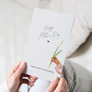 Elegante Muttertagsgrußkarten, 1 oder 10-teilig, Dankeskarten, minimalistische Karte, Blumenmuster, Anlasskarten