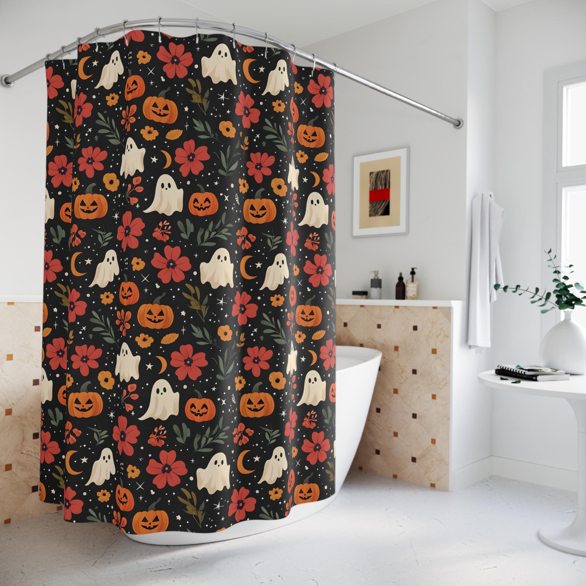 DeFouliao Halloween-Duschvorhang – 182,9 X 182,9 Cm, Wasserdicht, Mit 12 Ösen