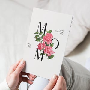 Florale Mom Grußkarten - Beste Mama aller Zeiten, Geburtstagswünsche, Muttertag, besondere Anlässe, handschriftliche Notizen, 1 oder 10-tlg