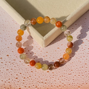 Rutilated Quartz Gemstone Crystal Bracelet |Handmade| – Clarity & Protection