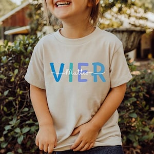 Geburtstags T-Shirt, Kinder T-Shirt, Personalisierbar, Name & Zahl, Kindergeburtstag, Geschenkidee, einzigartig, Geburtstagsgeschenk
