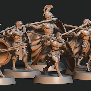 Ancient Greek Peltasta - Trathian Wolves - Greek Empire, Ancient Greece miniatures, The Good Brick | 3d printed tabletop