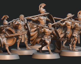 Ancient Greek Peltasta - Trathian Wolves - Ancient Greece, The Good Brick | 3d printed Tabletop Miniatures