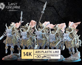 Night Elves Shēdo Knights on Longma Dark Elves - The Lost Kingdom Miniatures | 3d printed