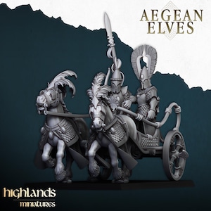 Aegean Elf Chariot - Detailed Highlands Miniatures for Fantasy Games & Collectors, High Elves Chariot, High Elf Chariot Model, Tabletop