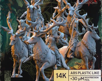 Evergreen Elves Deepwood Maidens - The Beholder Miniatures | 3d printed Tabletop Miniatures