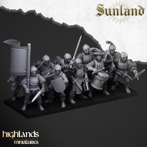 Sunland Troops with Swords, Spears, Halberds - Highlands Miniatures | Tabletop Figures, Fantasy Mini & Collectibles, Empire, Empire of Men