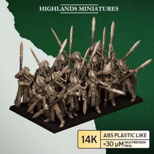 Wood Elves Feral Spearmen - Highlands Miniatures | Tabletop RPG Figures, Fantasy Mini Statues & Collectibles, Wood Elves