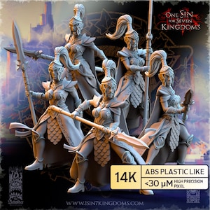 Silvermoor Elves Sisterhood Praetorians - The Beholder Miniatures | 3d printed Tabletop Miniatures