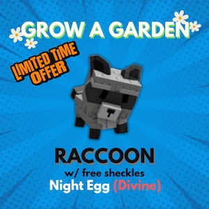 Grow A Garden Roblox - Procione / Uovo notturno Animali divini / 1 pezzo