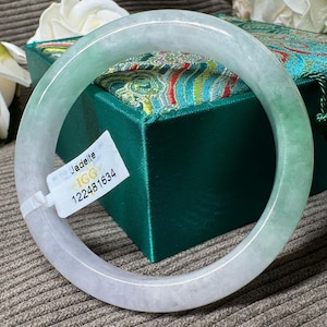 Genuine Light Green Jade Bangle 58mm – Lucky Feng Shui Bracelet for Meaningful Gifting