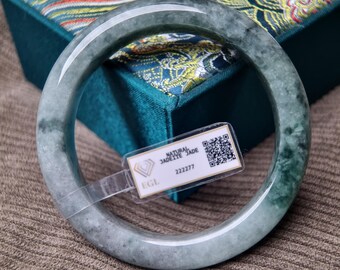 62.1 mm 本物の翡翠バングル 本物のグリーン翡翠バングル 天然