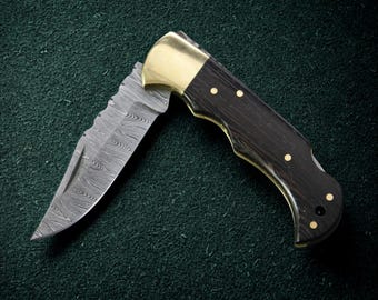 Damascus Folding Knife/HANDMADE FOLDING KNIFE