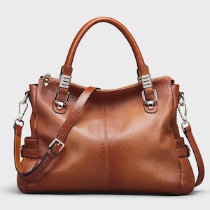 5 Farben Frauen Vollnarbenleder Vintage Tote Umhängetasche Top-Griff Crossbody Handtaschen