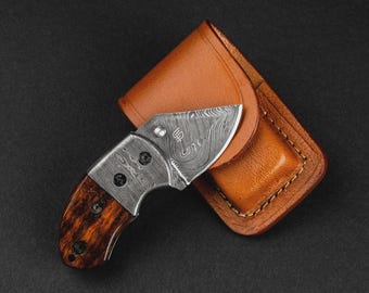 Mini folding knife/Premium Stainless Steel Handmade Knife Custom Utility Knife Tracker Knife Survival Knife Micarta Handle