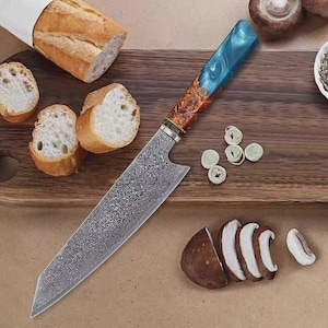 Handmade Damascus Steel Chef Knife: 8-Inch Forged Kitchen Knife